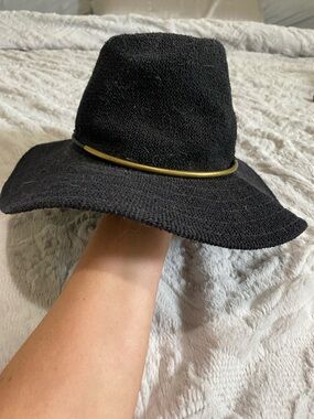 Classic Black Hat with Gold Accent